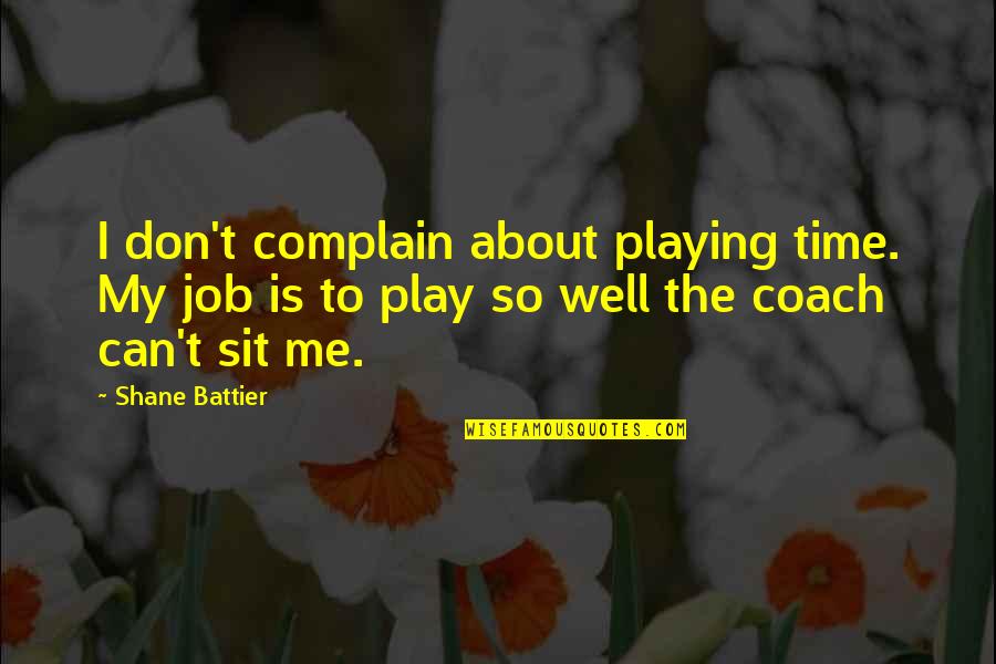 Funny Job References Quotes By Shane Battier: I don't complain about playing time. My job