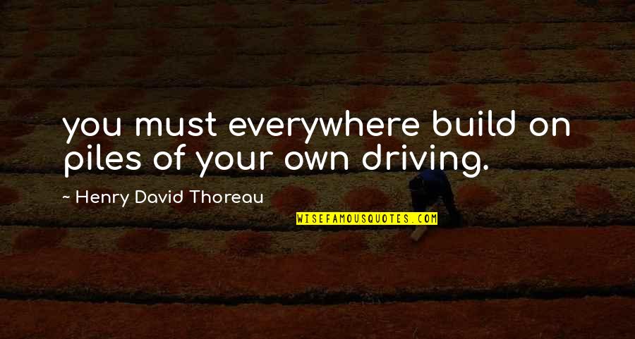 Funny Johnny Lawrence Quotes By Henry David Thoreau: you must everywhere build on piles of your
