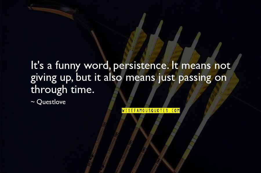 Funny Just Giving Quotes By Questlove: It's a funny word, persistence. It means not