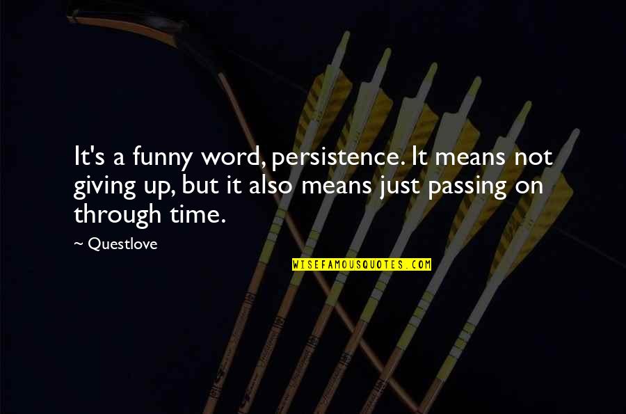Funny Just Giving Quotes By Questlove: It's a funny word, persistence. It means not Funny Just Giving Quotes By Questlove: It's a funny word, persistence. It means not
