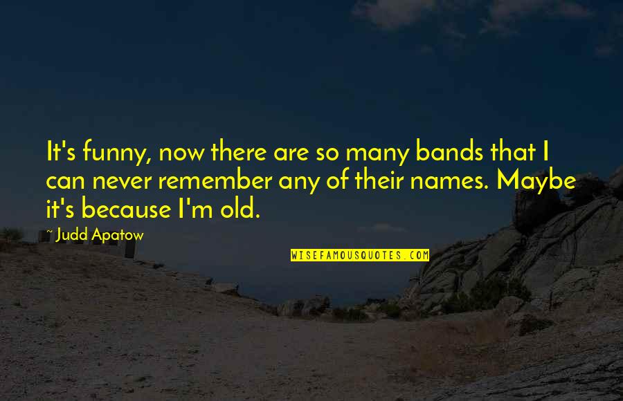 Funny Just Remember Quotes By Judd Apatow: It's funny, now there are so many bands