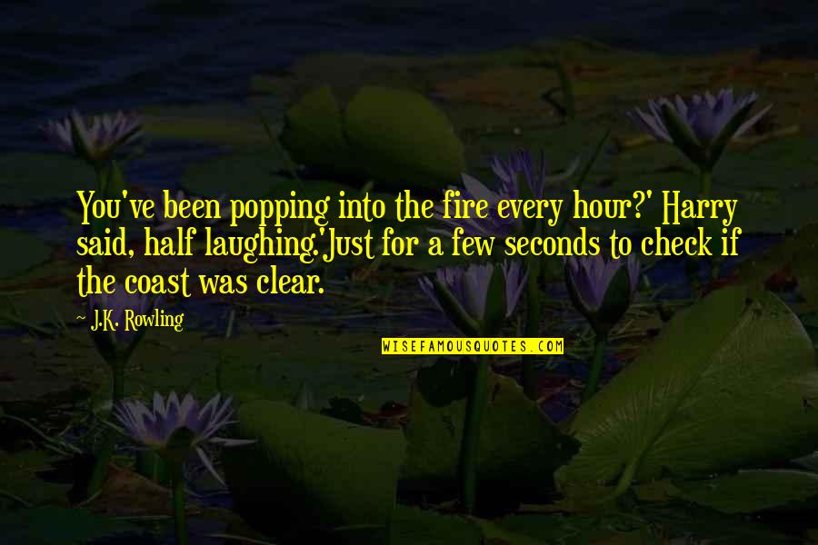 Funny K Quotes By J.K. Rowling: You've been popping into the fire every hour?'
