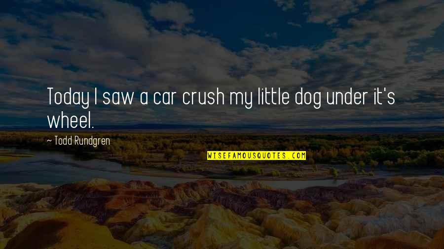 Funny Kenya Quotes By Todd Rundgren: Today I saw a car crush my little