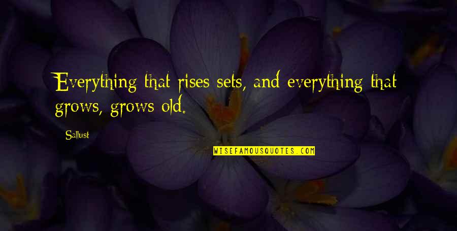 Funny Kesha Quotes By Sallust: Everything that rises sets, and everything that grows,
