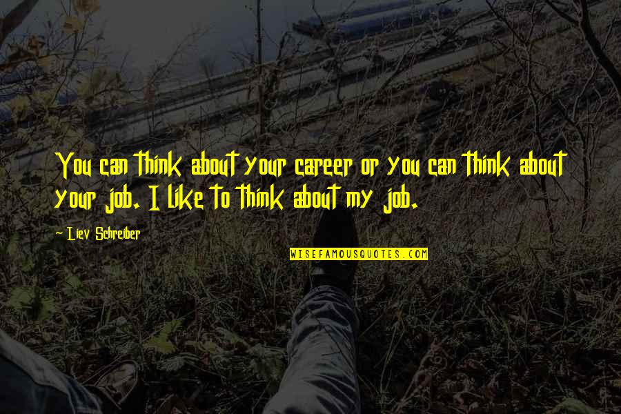 Funny Ladies Night Quotes By Liev Schreiber: You can think about your career or you