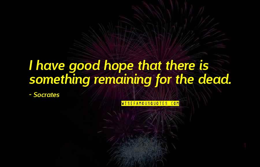 Funny Lady C Quotes By Socrates: I have good hope that there is something