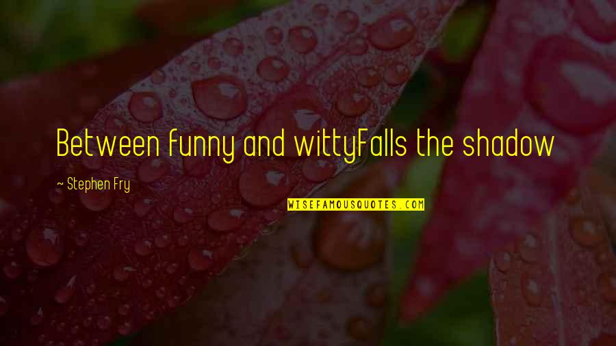 Funny Lean Six Sigma Quotes By Stephen Fry: Between funny and wittyFalls the shadow