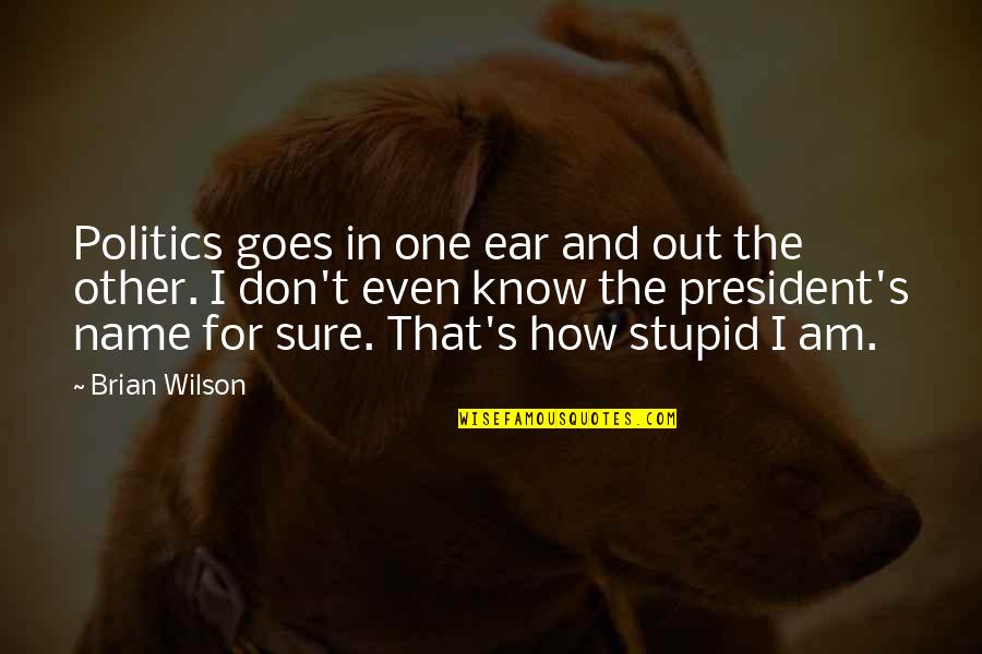 Funny Leap Year Quotes By Brian Wilson: Politics goes in one ear and out the Funny Leap Year Quotes By Brian Wilson: Politics goes in one ear and out the