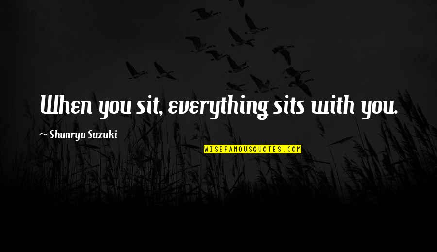 Funny Legging Quotes By Shunryu Suzuki: When you sit, everything sits with you. Funny Legging Quotes By Shunryu Suzuki: When you sit, everything sits with you.