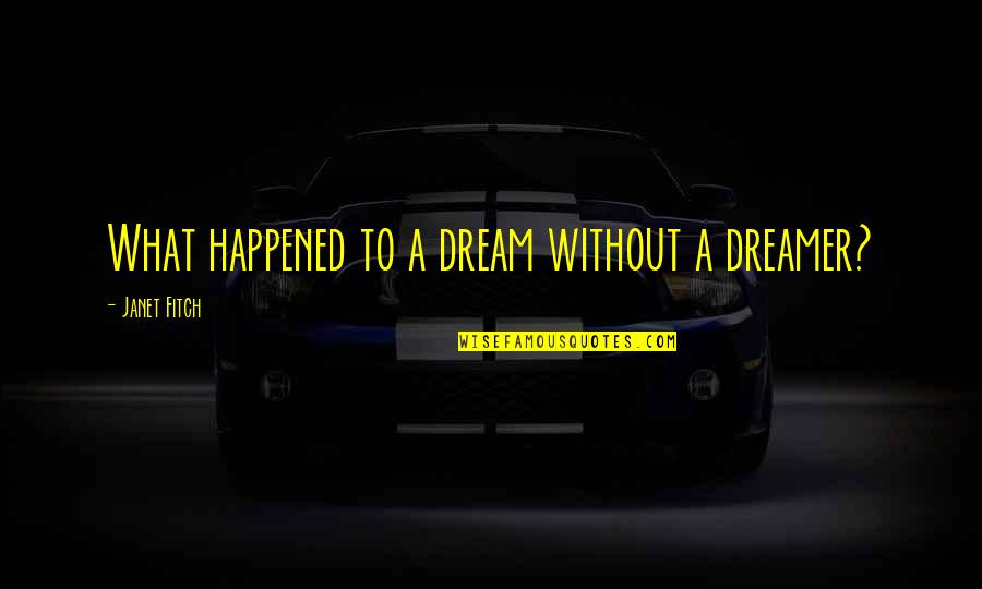 Funny Legislation Quotes By Janet Fitch: What happened to a dream without a dreamer?