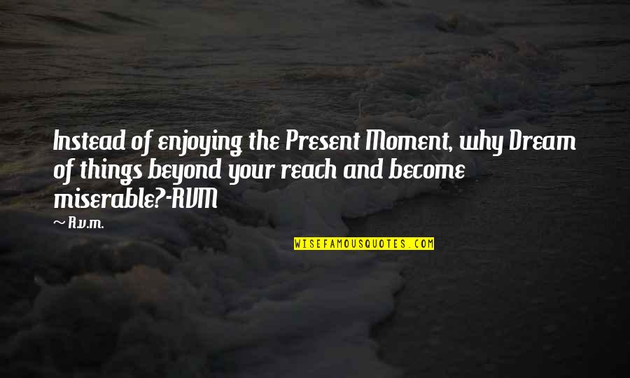 Funny Leisure Quotes By R.v.m.: Instead of enjoying the Present Moment, why Dream