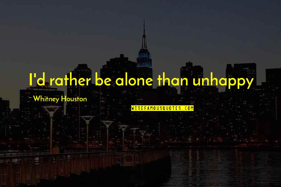Funny Life Meme Quotes By Whitney Houston: I'd rather be alone than unhappy Funny Life Meme Quotes By Whitney Houston: I'd rather be alone than unhappy