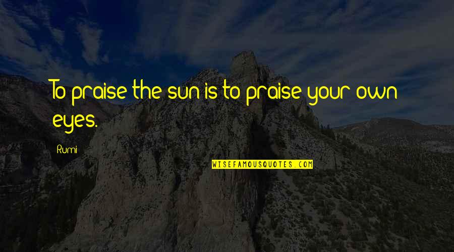 Funny Lift Quotes By Rumi: To praise the sun is to praise your