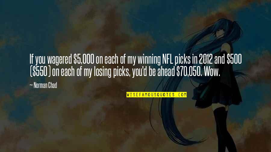 Funny Losing Quotes By Norman Chad: If you wagered $5,000 on each of my