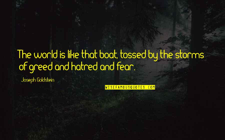 Funny Love Tamil Quotes By Joseph Goldstein: The world is like that boat, tossed by