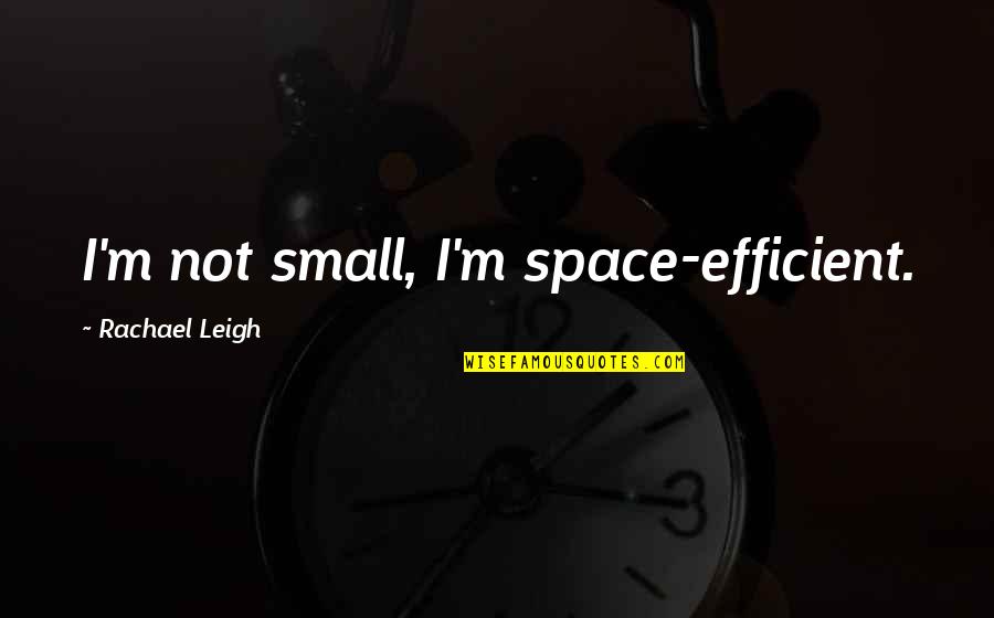 Funny Macho Quotes By Rachael Leigh: I'm not small, I'm space-efficient.