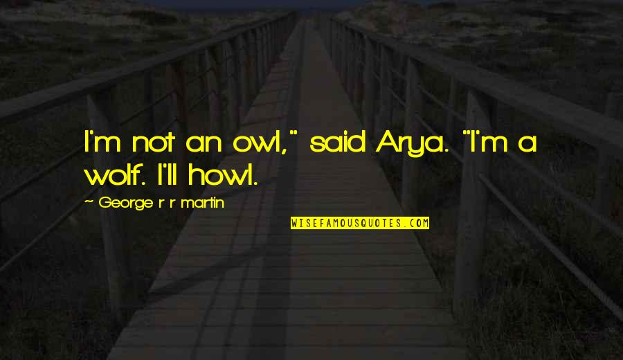 Funny Magnets Quotes By George R R Martin: I'm not an owl," said Arya. "I'm a Funny Magnets Quotes By George R R Martin: I'm not an owl," said Arya. "I'm a