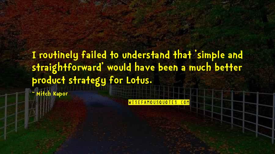 Funny Man's Best Friend Quotes By Mitch Kapor: I routinely failed to understand that 'simple and Funny Man's Best Friend Quotes By Mitch Kapor: I routinely failed to understand that 'simple and