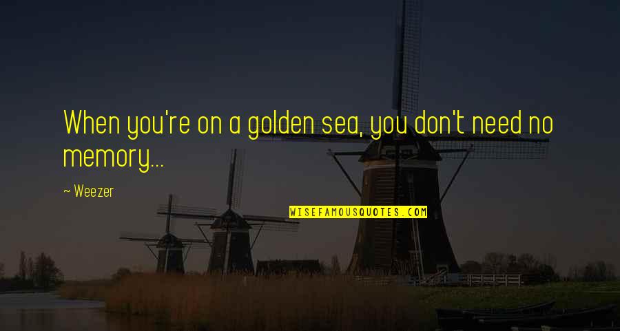 Funny Marty Mcfly Quotes By Weezer: When you're on a golden sea, you don't
