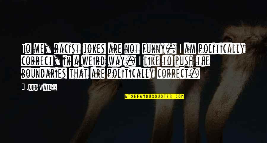 Funny Me Quotes By John Waters: To me, racist jokes are not funny. I