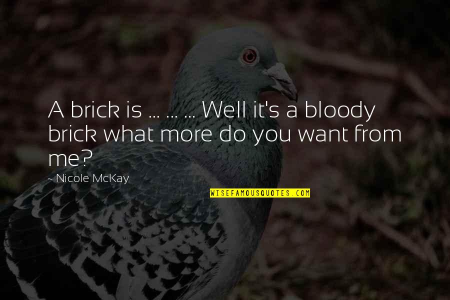 Funny Me Quotes By Nicole McKay: A brick is ... ... ... Well it's