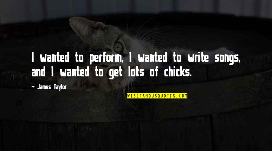 Funny Menachem Mendel Schneerson Quotes By James Taylor: I wanted to perform, I wanted to write