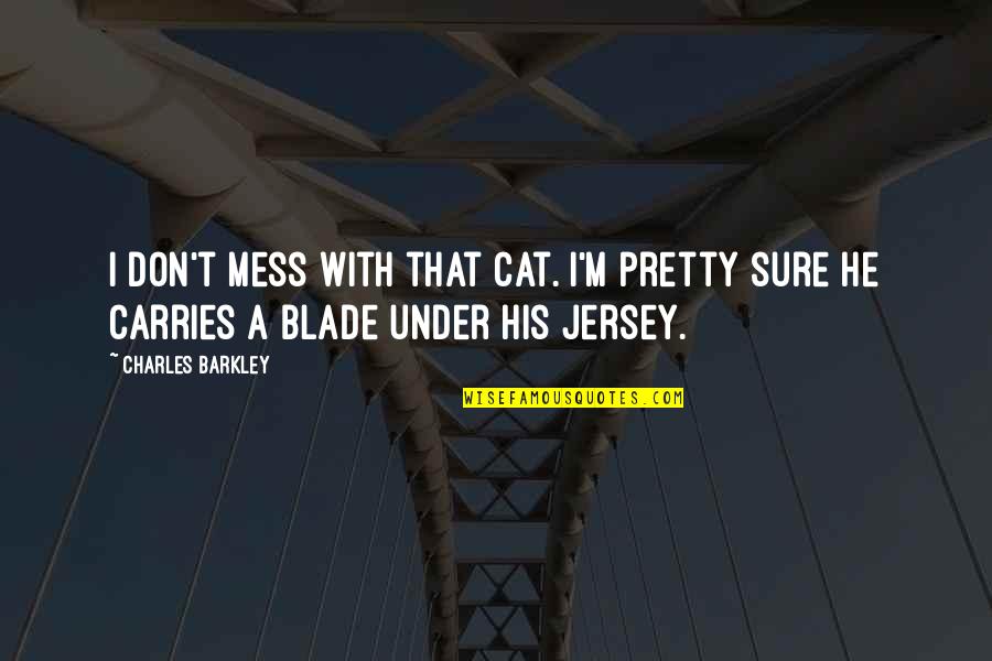 Funny Mess Up Quotes By Charles Barkley: I don't mess with that cat. I'm pretty