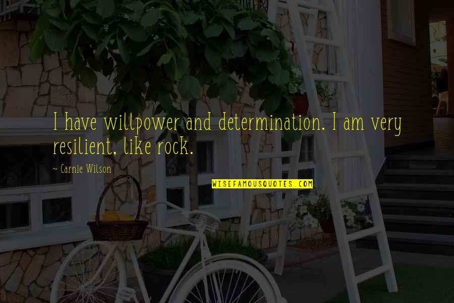 Funny Microbiology Quotes By Carnie Wilson: I have willpower and determination. I am very