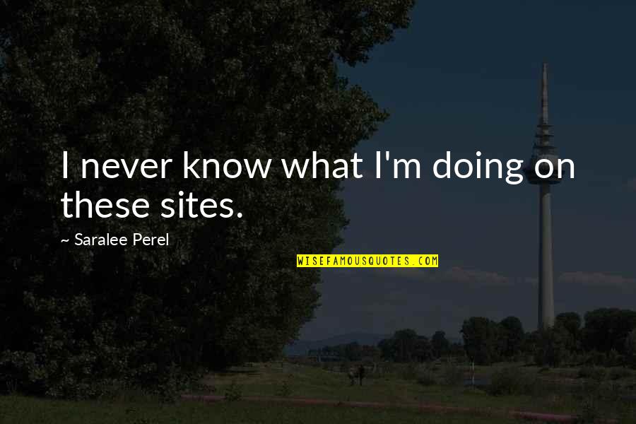 Funny Miranda Sings Quotes By Saralee Perel: I never know what I'm doing on these
