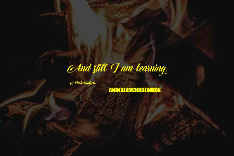 Funny Moped Quotes By Michelangelo: And still I am learning.
