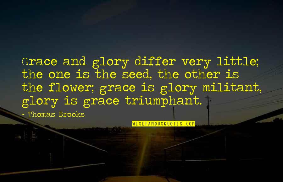 Funny Movie One Liner Quotes By Thomas Brooks: Grace and glory differ very little; the one Funny Movie One Liner Quotes By Thomas Brooks: Grace and glory differ very little; the one