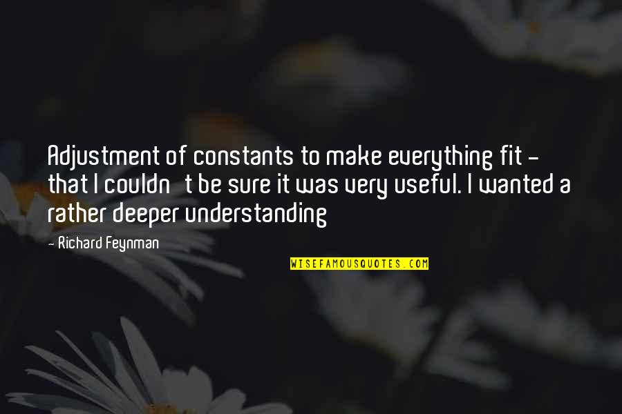 Funny Moving New Home Quotes By Richard Feynman: Adjustment of constants to make everything fit -