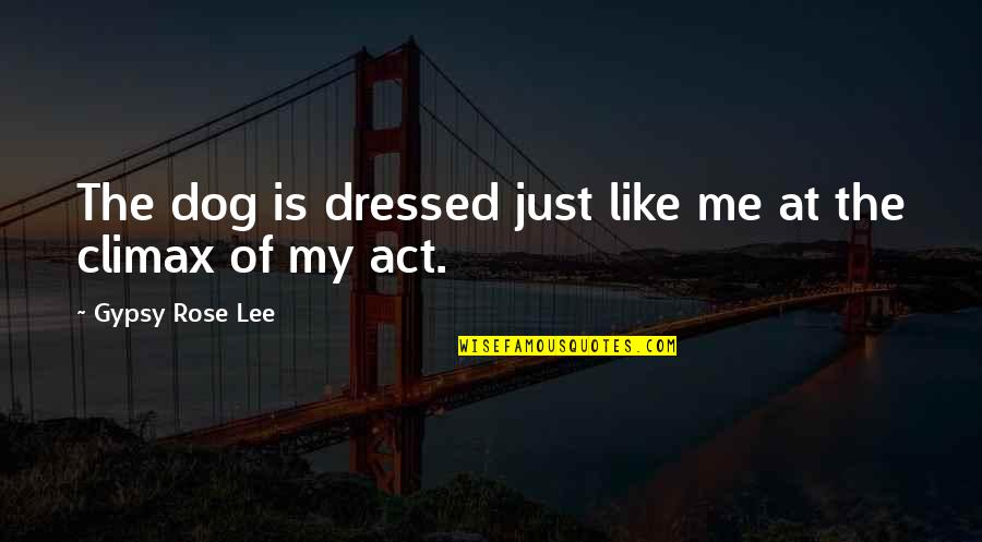 Funny My Dog Quotes By Gypsy Rose Lee: The dog is dressed just like me at