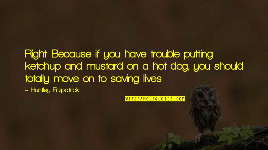 Funny My Dog Quotes By Huntley Fitzpatrick: Right. Because if you have trouble putting ketchup