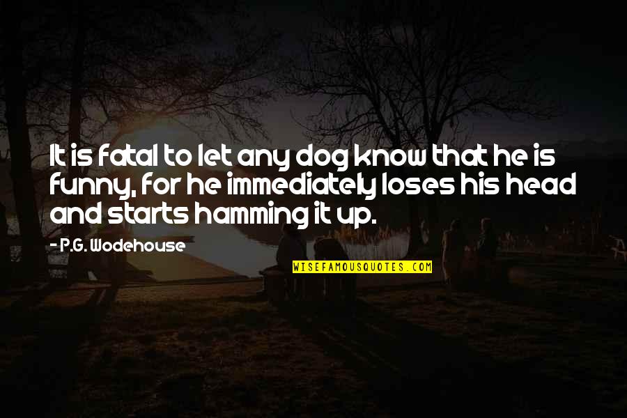 Funny My Dog Quotes By P.G. Wodehouse: It is fatal to let any dog know