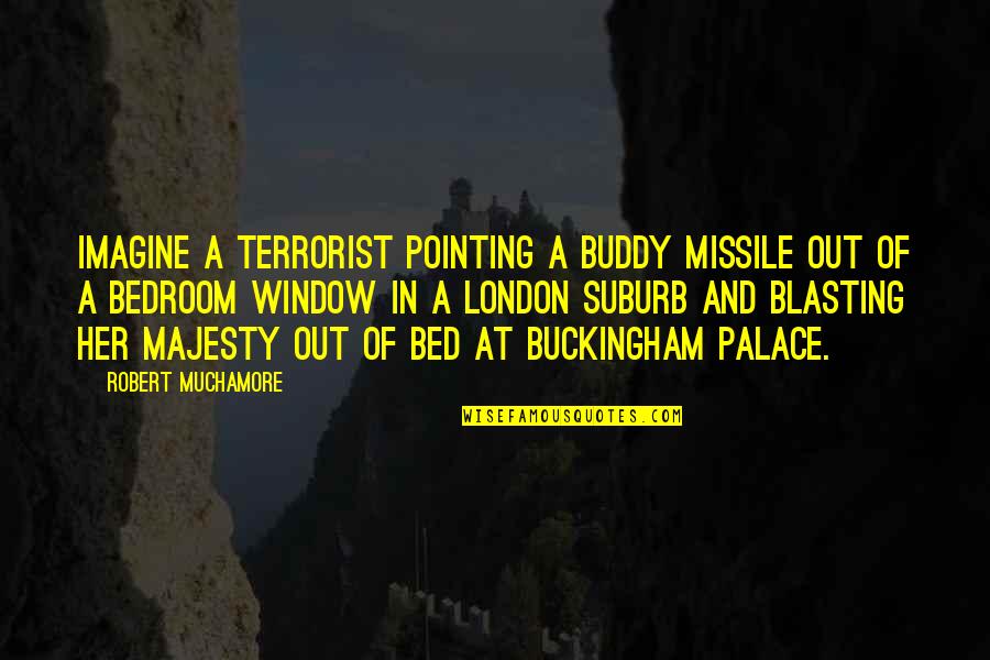 Funny Nappy Quotes By Robert Muchamore: Imagine a terrorist pointing a Buddy missile out
