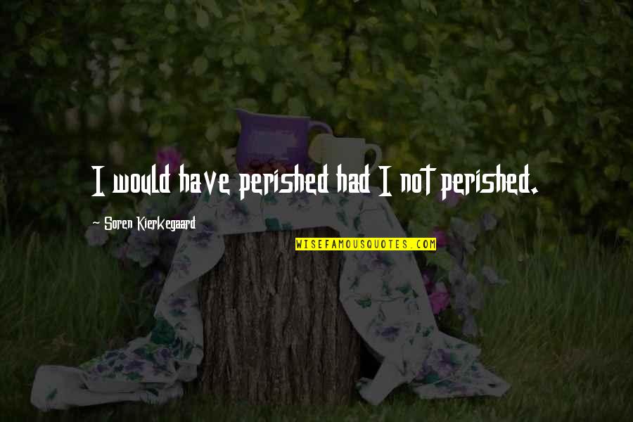 Funny Nemesis Quotes By Soren Kierkegaard: I would have perished had I not perished.