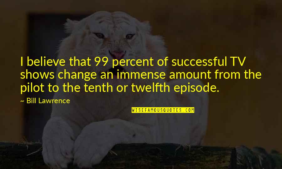 Funny Nervous Quotes By Bill Lawrence: I believe that 99 percent of successful TV