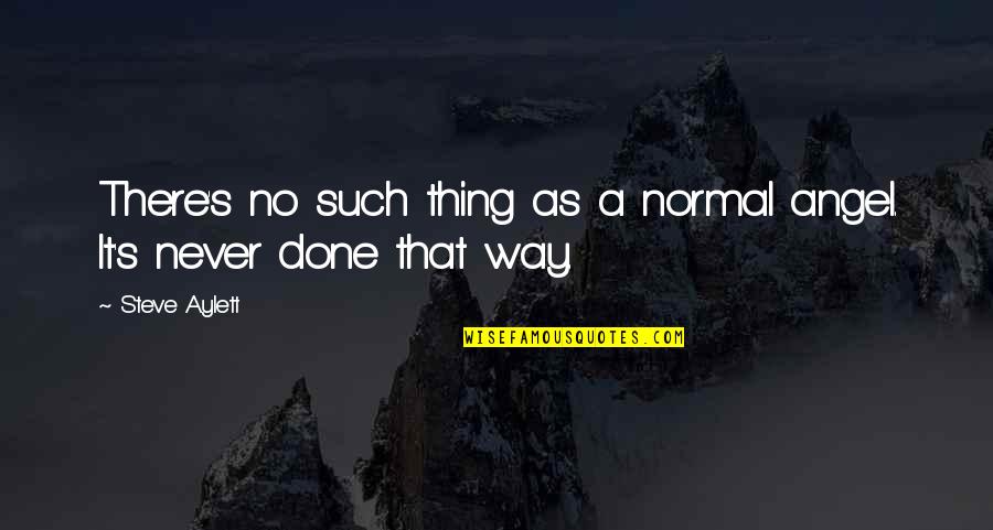 Funny Nick Saban Quotes By Steve Aylett: There's no such thing as a normal angel.