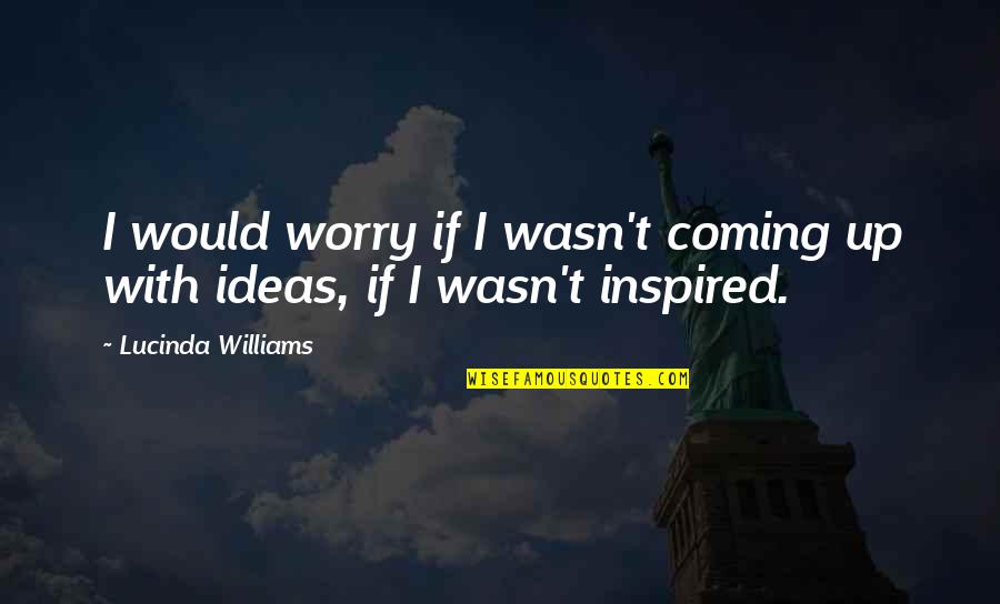 Funny Obvious Quotes By Lucinda Williams: I would worry if I wasn't coming up