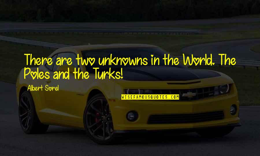 Funny One Liners And Quotes By Albert Sorel: There are two unknowns in the World. The