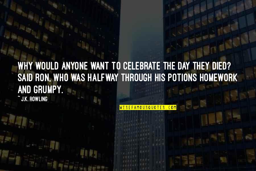 Funny Outspoken Quotes By J.K. Rowling: Why would anyone want to celebrate the day