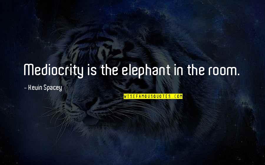 Funny Over 50 Quotes By Kevin Spacey: Mediocrity is the elephant in the room.