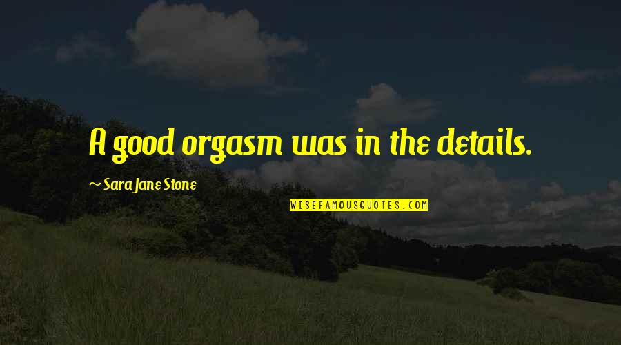 Funny Oxygen Quotes By Sara Jane Stone: A good orgasm was in the details.