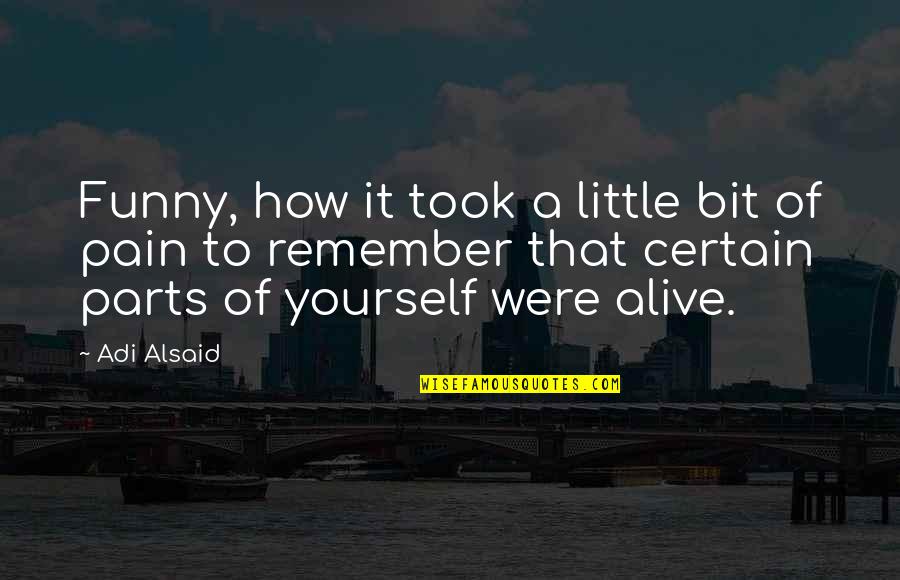 Funny Pain Quotes By Adi Alsaid: Funny, how it took a little bit of