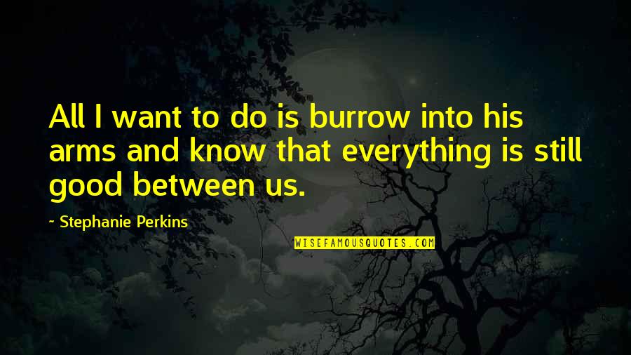 Funny Pension Quotes By Stephanie Perkins: All I want to do is burrow into