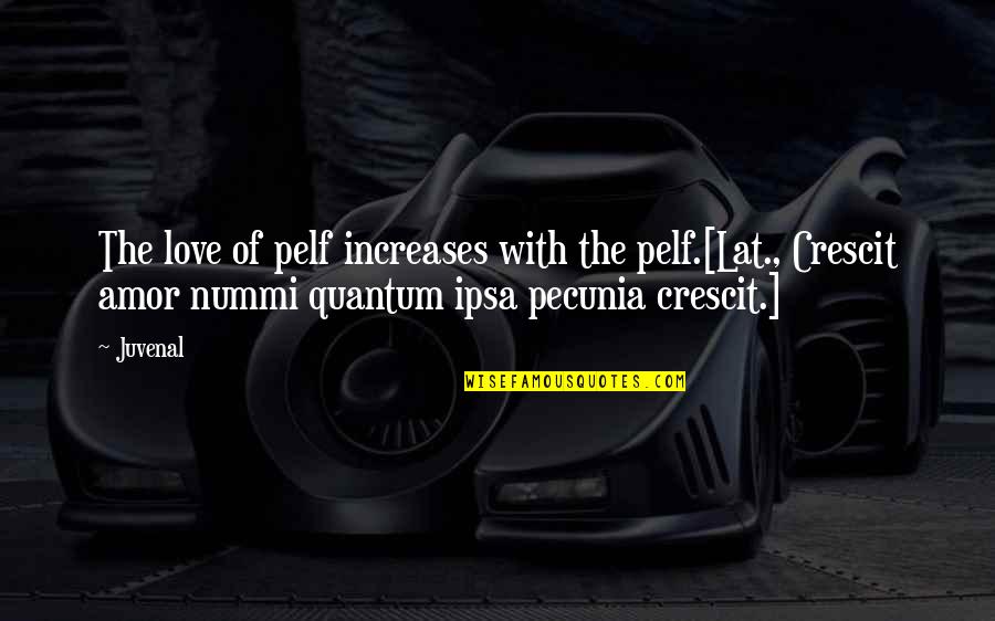 Funny Pewdiepie Quotes By Juvenal: The love of pelf increases with the pelf.[Lat.,