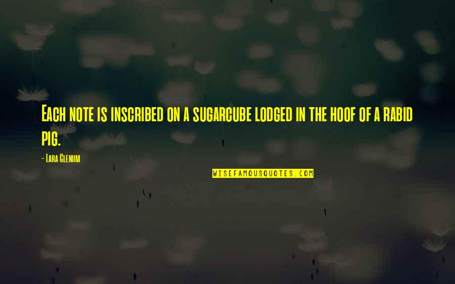 Funny Pewdiepie Quotes By Lara Glenum: Each note is inscribed on a sugarcube lodged