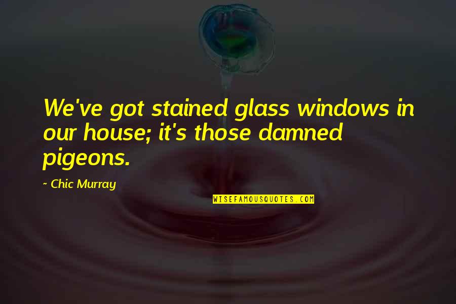 Funny Pigeons Quotes By Chic Murray: We've got stained glass windows in our house;