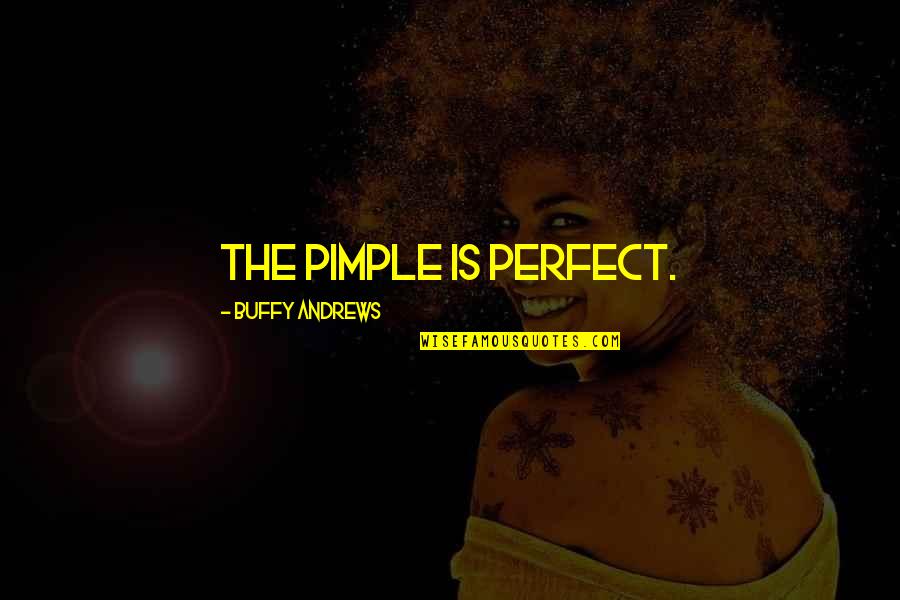 Funny Pimple Quotes By Buffy Andrews: The pimple is perfect.